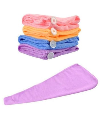 VALLEY GREEN Combo of 4 Hair Drying Absorbent Microfiber Bathrobe/Hair Wrap Towel For Women (Pack of 4, Multi Color, Free Size) - Multi Color