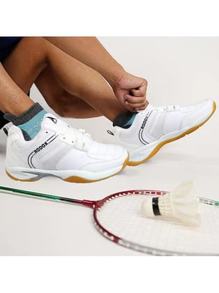 RODOX Badminton Shoes Non-Marking White Male