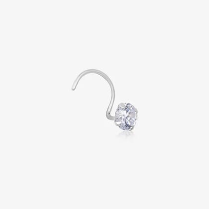 Silver Big Stone Nose Pin-Silver