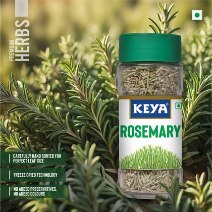 Keya Rosemary | Freeze Dried | Seasoning for Roasts, Soups, Sauces, and Marinades | Rich in Antioxidants & Supports Immunity | No Artificial Flavours or Colours | 17g