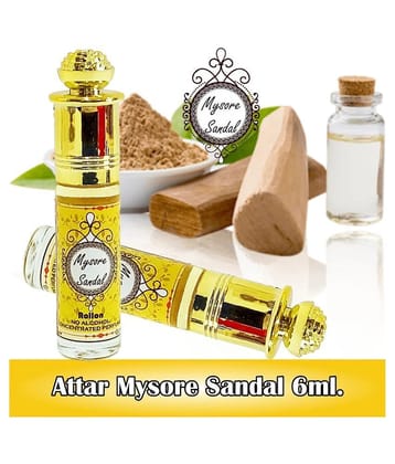 INDRA SUGANDH BHANDAR - Pure Mysore Sandal - Original Chandan Attar For Men & Women 6ml Pack Of 1