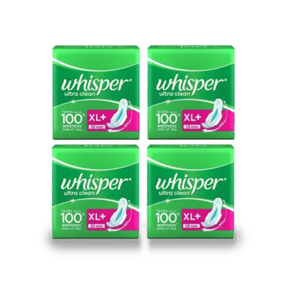 Whisper Ultra Xl Sanitary Pads (15*4), 60 Units Pouch