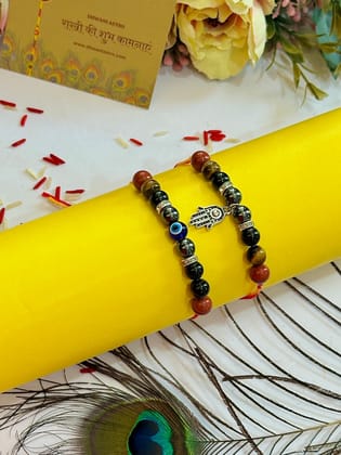 Rakhi For Raksha Of Bhai & Bhabhi (Combo Of 2) - Abhimantrit-Combo of 2 Rakhi