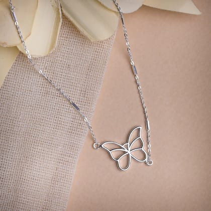 Butterfly Sterling Silver Anklet-Single Anklet