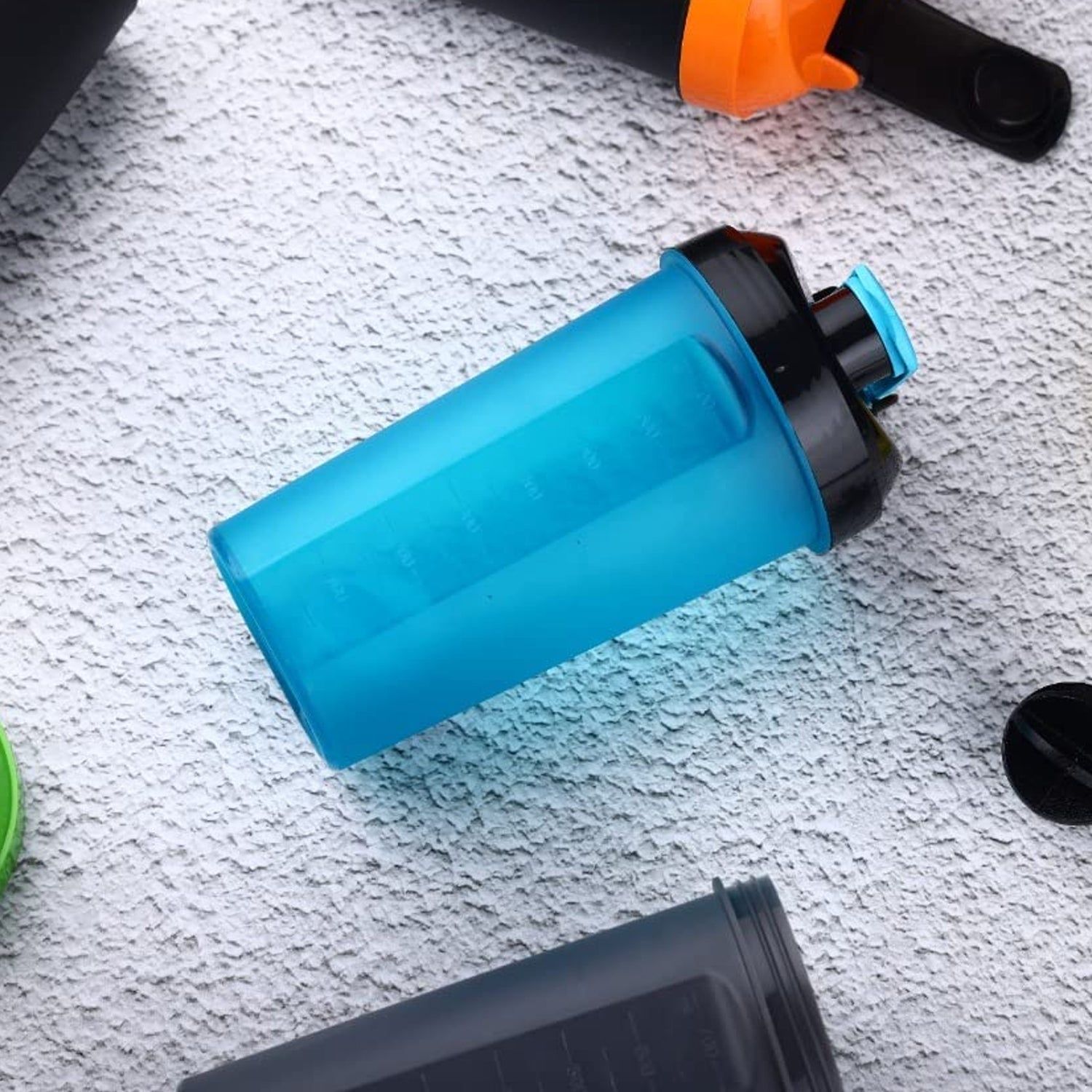 700ml Protein Shaker Bottle with Powder Storage: 3-Compartment Gym Shake Blender