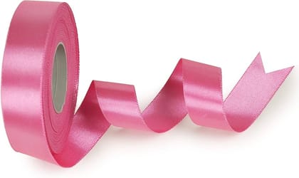 Pink Double Faced Nylon Satin Ribbon ( .5  Inch, 7 M)