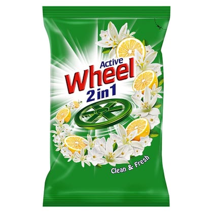 Active Wheel 2in1 Clean & Fresh Detergent Powder, 1 kg