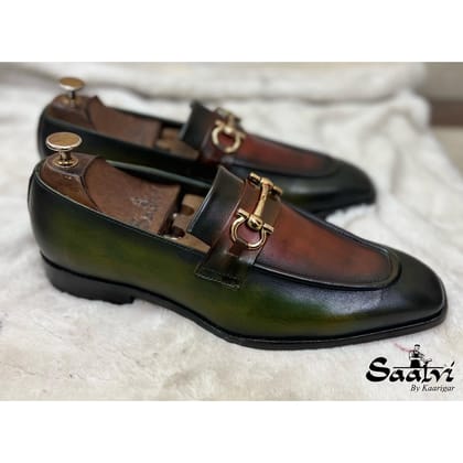 Hand Patina Loafers Green | T-UK5/US6/EU39