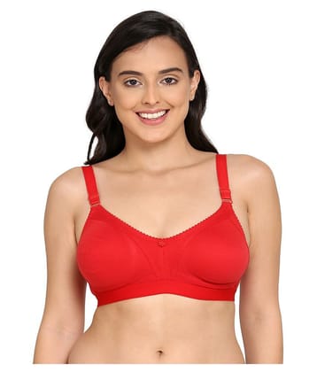 Elina Cotton T-Shirt Bra - Red Single - None