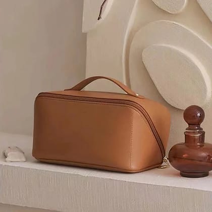 Portable Travel Cosmetic Storage Bag-Brown