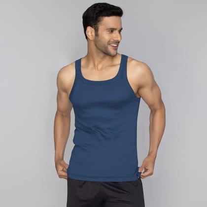 Pace Super Combed Cotton Vest Midnight Blue S