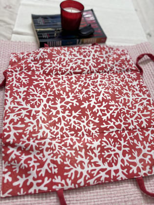 Foldable Cloth Storage Basket-Red and White Flowers