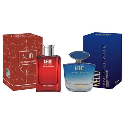 NEUD Luxury Perfume Combo: Milan Da Vinci for Men and Montpellier Blue for Women