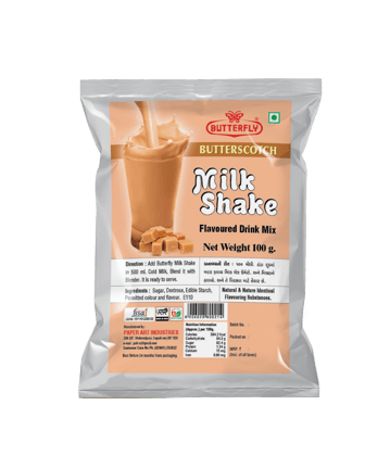 Butterfly Milk Shake 80G Pouch (Butterscotch)  by Butterfly Dessert Mixes and Bakery Needs.