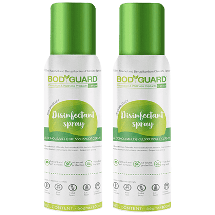 Bodyguard Multiprotect Disinfectant Spray - Fruity Floral, Alcohol Based, 100 Ml (Pack Of 2)