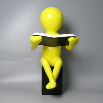 Scholar Man Reading Novel-Black Yellow / H: 16 | L: 8 | W: 8  ( Inches)