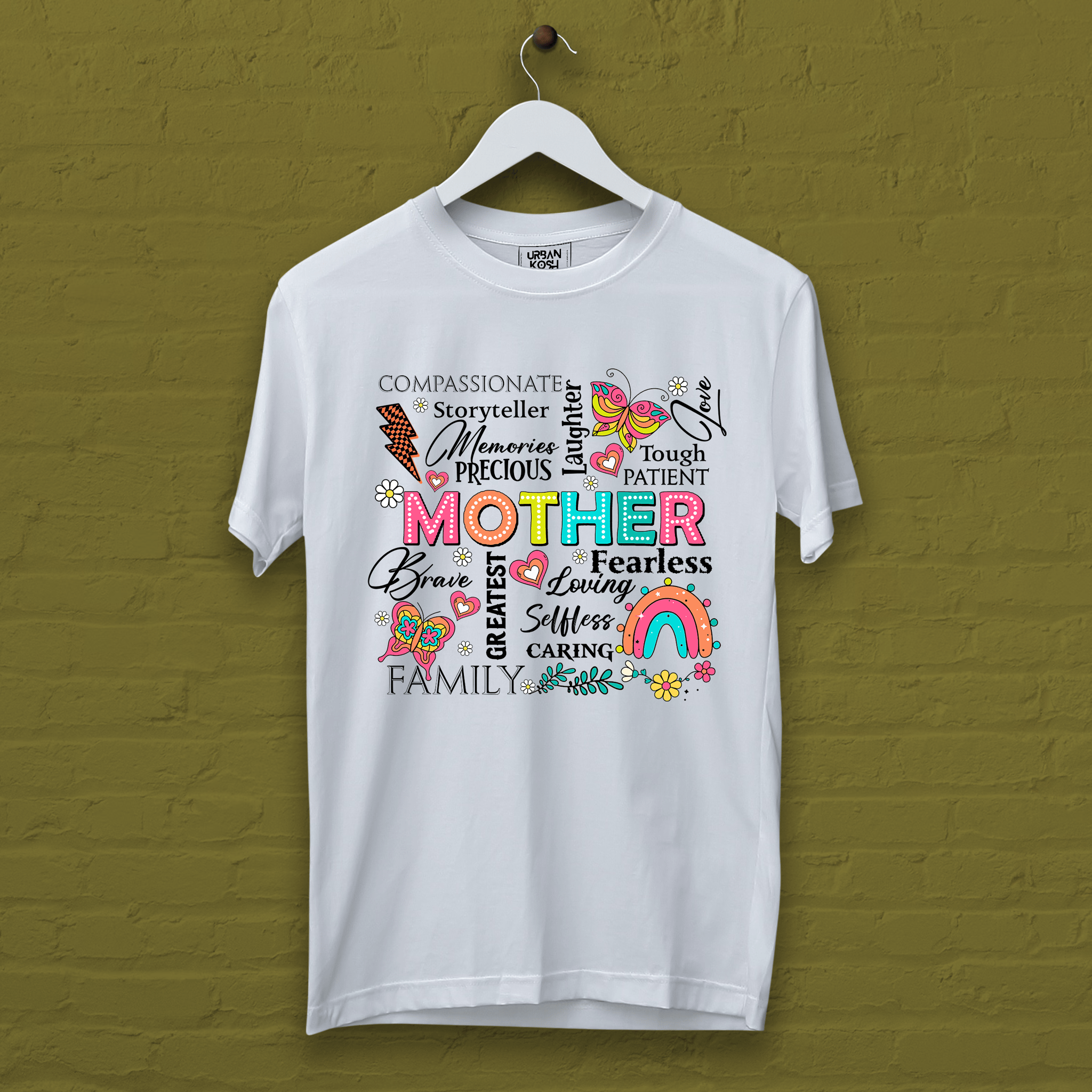 Brave and Fearless Mother T Shirt-White / XL