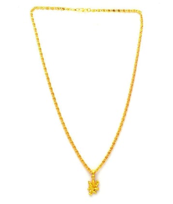 Jewar Mandi Lord Hanuman Ji Gold Plated Locket/Pendant with Link Chain Daily use for Men, Women & Girls, Boys - None
