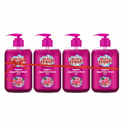 Stanfresh Hygiene Liquid Hand Wash Rose 500ml(Pack Of 4)