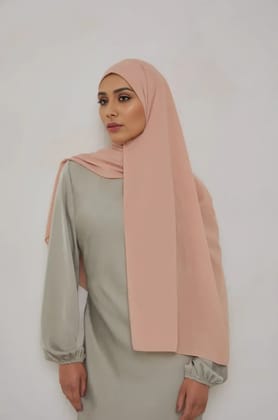 Premium Chiffon Hijab - Soft Peach-Soft Peach