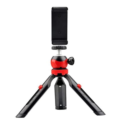 DIGITEK® (DTR-200MT) 18CM Flexible & Portable Mini Tripod with Smartphone Holder & 360° Ball Head, 1kg Load Capacity, 2 Section Adjustment, Rubber Feet, For Smartphones, Compact Cameras, GoPro 