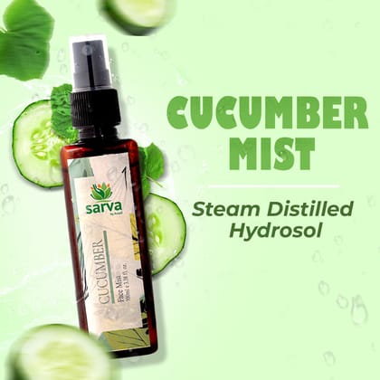 Cucumber Mist - Natural Face Toner | 100% Steam Distilled Hydrosol | Face Mist | For Men & Women-100ml