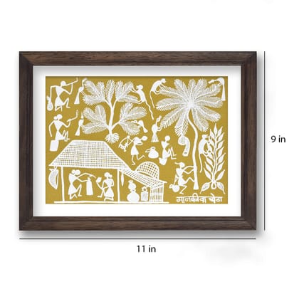 Village scenery warli painting (mehendi)