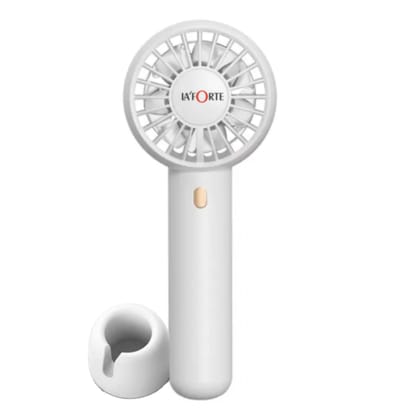 LA'FORTE Fairy Fan Mini Rechargeable Hand Held and Desktop (White)