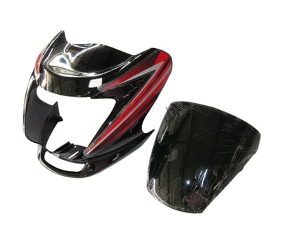 Headlight Visor Fit For Hero Passion Pro Digital Black (Red Sticker)