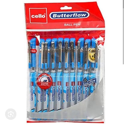 Cello Butterflow Simply Ball Pen Set | Pack of 25 Ball Pens | 20 Blue and 5 Black Ink Colour Pens | Smooth Writing Experience | For School and Office Use | Best Pen for Exams