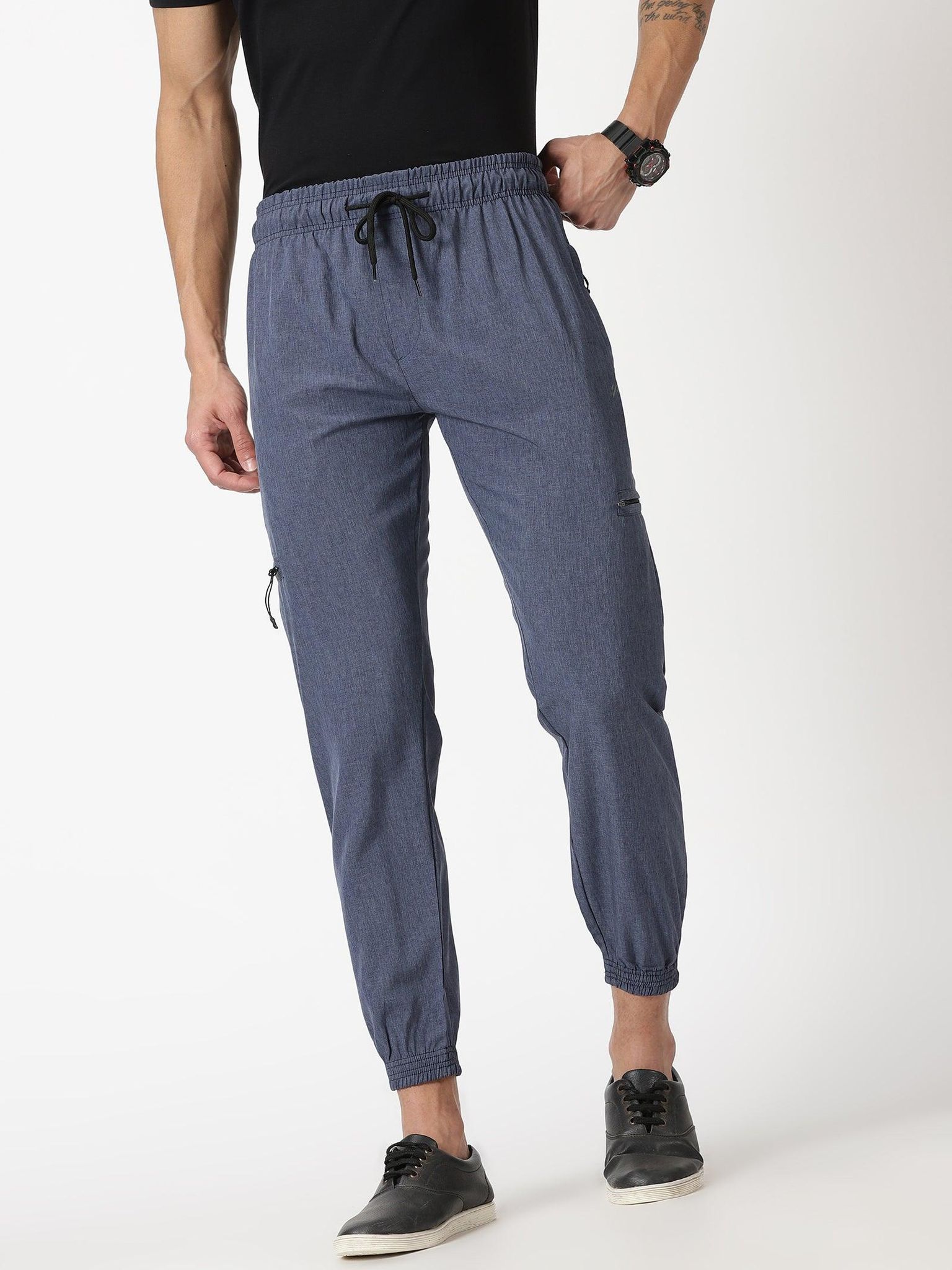 Denim Travel Joggers-Navy Melange / M