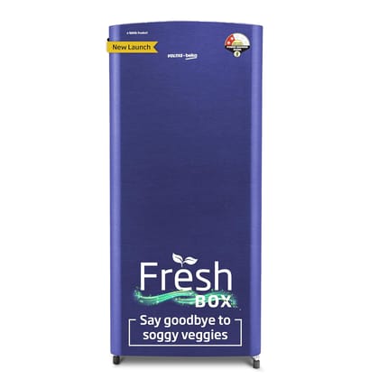 Voltas Beko A Tata Product 183 L 2 Star Direct Cool Single Door Refrigerator 2024 Model RDC215DS0XER0M0000GO Hairline Blue With Fresh Box Technology and Chiller Zone-Voltas Beko, A Tata Product 1