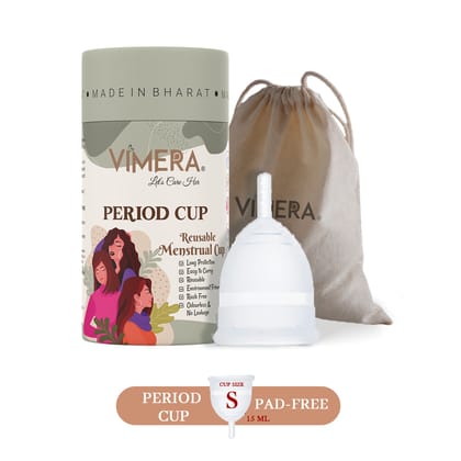 Vimera Reusable Menstrual Cup for Women in S,M,L sizes-S