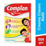 Complan Creamy Classic Nutritious Health Drink - Vitamin C & A Supports Kids Immune, Clinically Proven For 2X Faster Growth Formula, 500 G Carton