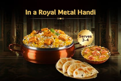 Nawabi Handi Dum Biryani With Non-Veg Curry And Breads Combo(Serves-3-4)