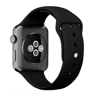 iWatch Black Silicone Sport Band for (Series SE/6/5/4/3/2/1)-38 MM or 40 MM