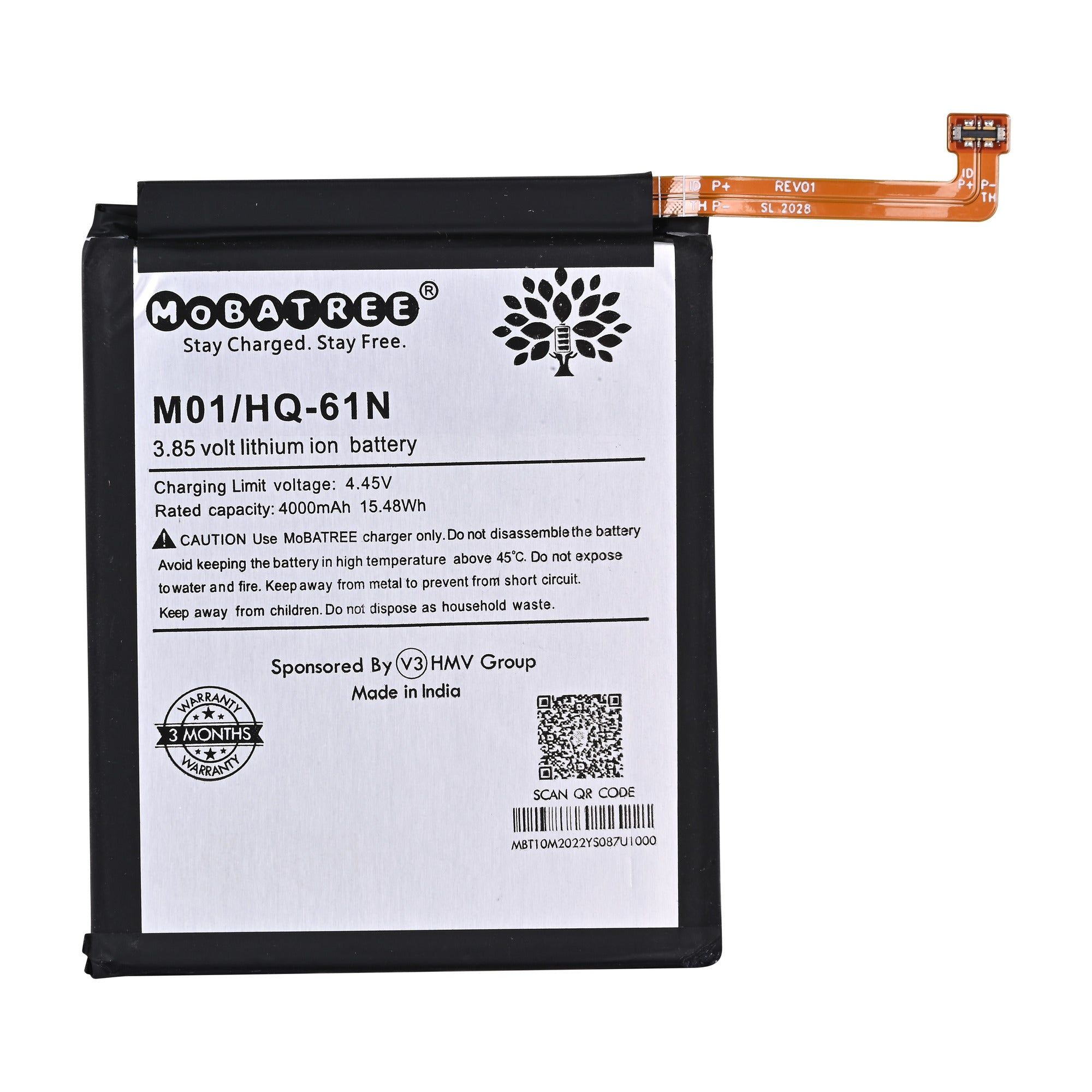 Mobatree Original Mobile Battery for Samsung Galaxy M01 - HQ-61N, 4000mAh (6 months Guarantee)