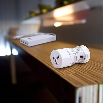 SMARTCAM Travel Adapter All in One Round Universal World Wide Charger Plug Suitable for All Your Electronic Devices, 1 Pcs
