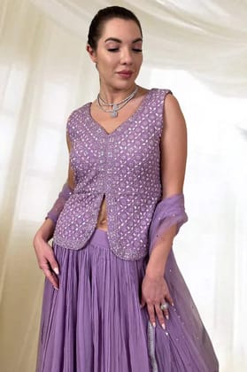 Purple Sharara Set-3XL