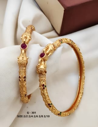 Jewels Kafe Gold Plated Bangle Set-2.4