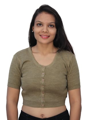 Romano nx Half Sleeve Wool Warm Winter Saree Blouse for Women-Small