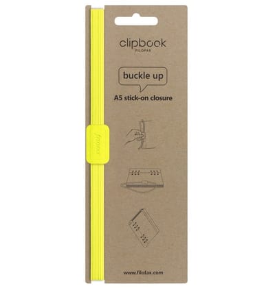 Clipbook Saffiano Fluoro A5 Elastic Closure Yellow