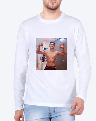 Personalised Full Sleeve T-Shirt-S / White
