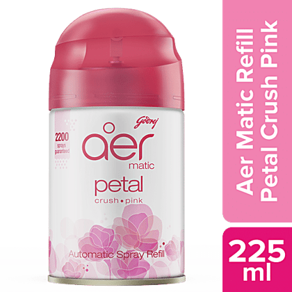 Godrej Aer Matic Refill, Automatic Room Fresheners - Petal Crush Pink, 225ml