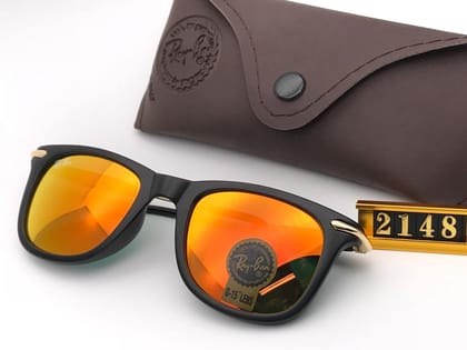 RB Ray-Ban New Stylish Orange & Gold 2148 Wayfarer Master Pcs Sunglass For Unisex