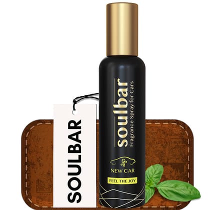 SOULBAR Luxury Car Freshener Spray - New Car Fragrance, 80 ml, Free Perfume Dangler