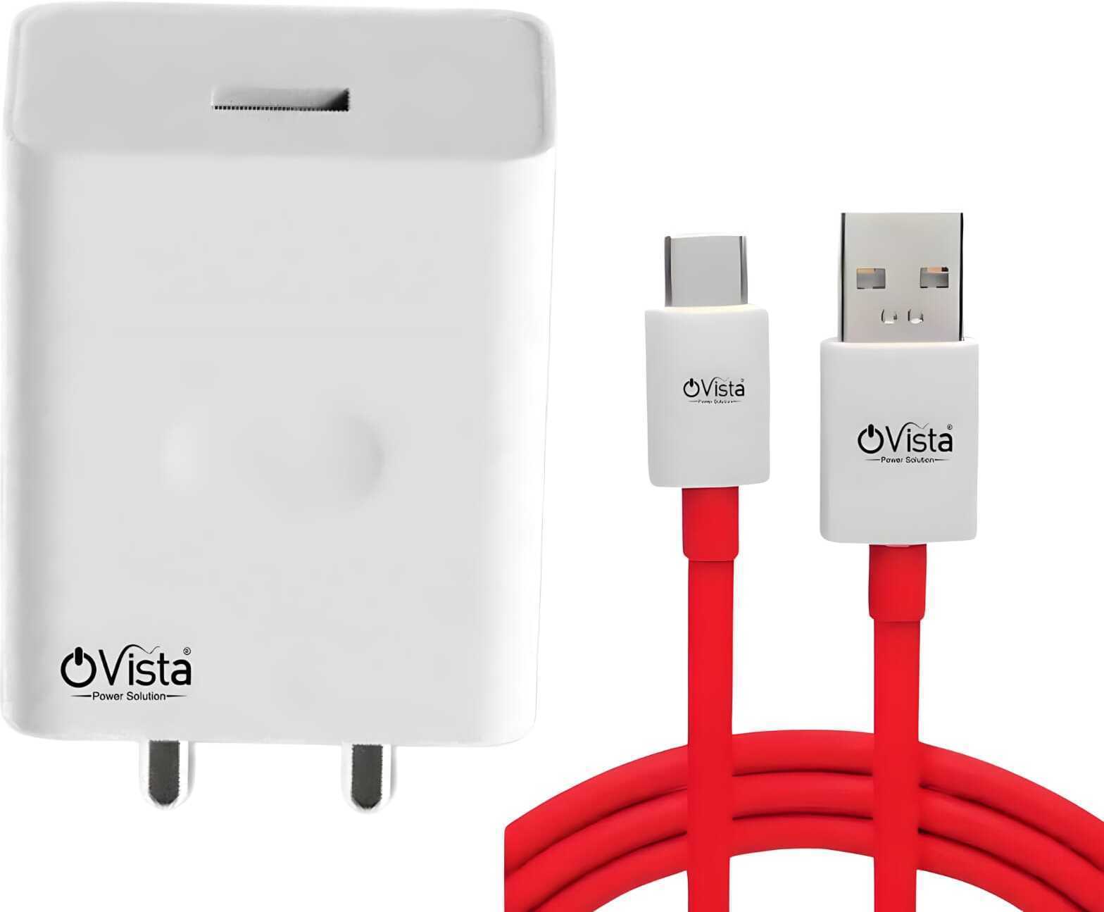 Ovista 25 W Qualcomm 3.0 4.8 A Wall Charger for Mobile with Detachable Cable  (White, Cable Included)