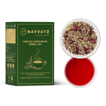 Hibiscus Lemongrass Herbal Tea-100 gms - 40 Cups