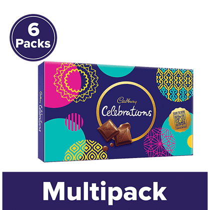 Cadbury Celebrations Chocolate Gift Pack, Assorted, 6X130.9 G Multipack