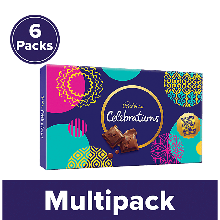 Cadbury Celebrations Chocolate Gift Pack, Assorted, 6X130.9 G Multipack